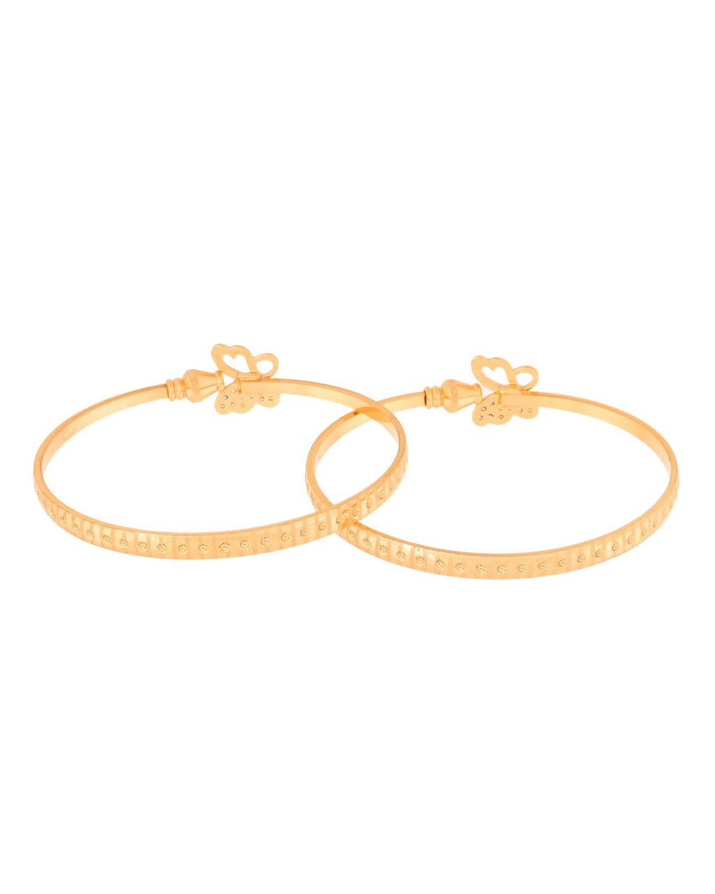 Jewels Nest Gold Plated Heart Charm Bangles Set For Women – Daily & Party Wear | Grocsy