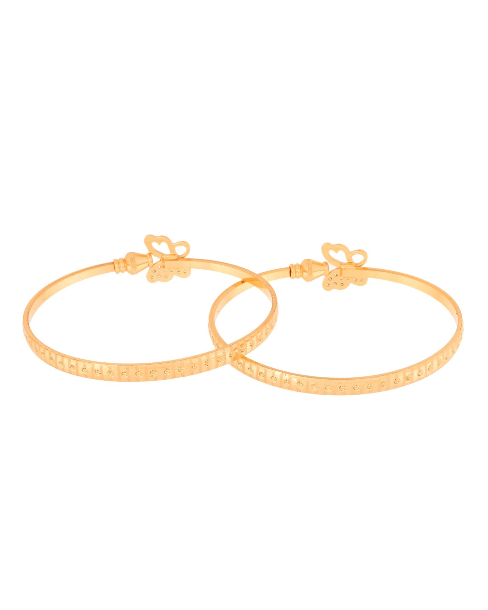 Jewels Nest Gold Plated Heart Charm Bangles Set For Women – Daily & Party Wear | Grocsy