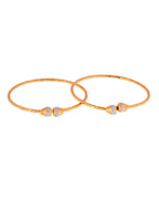 Jewels Nest Gold Plated Textured Finish Bangles Set For Women – Daily Wear | Grocsy