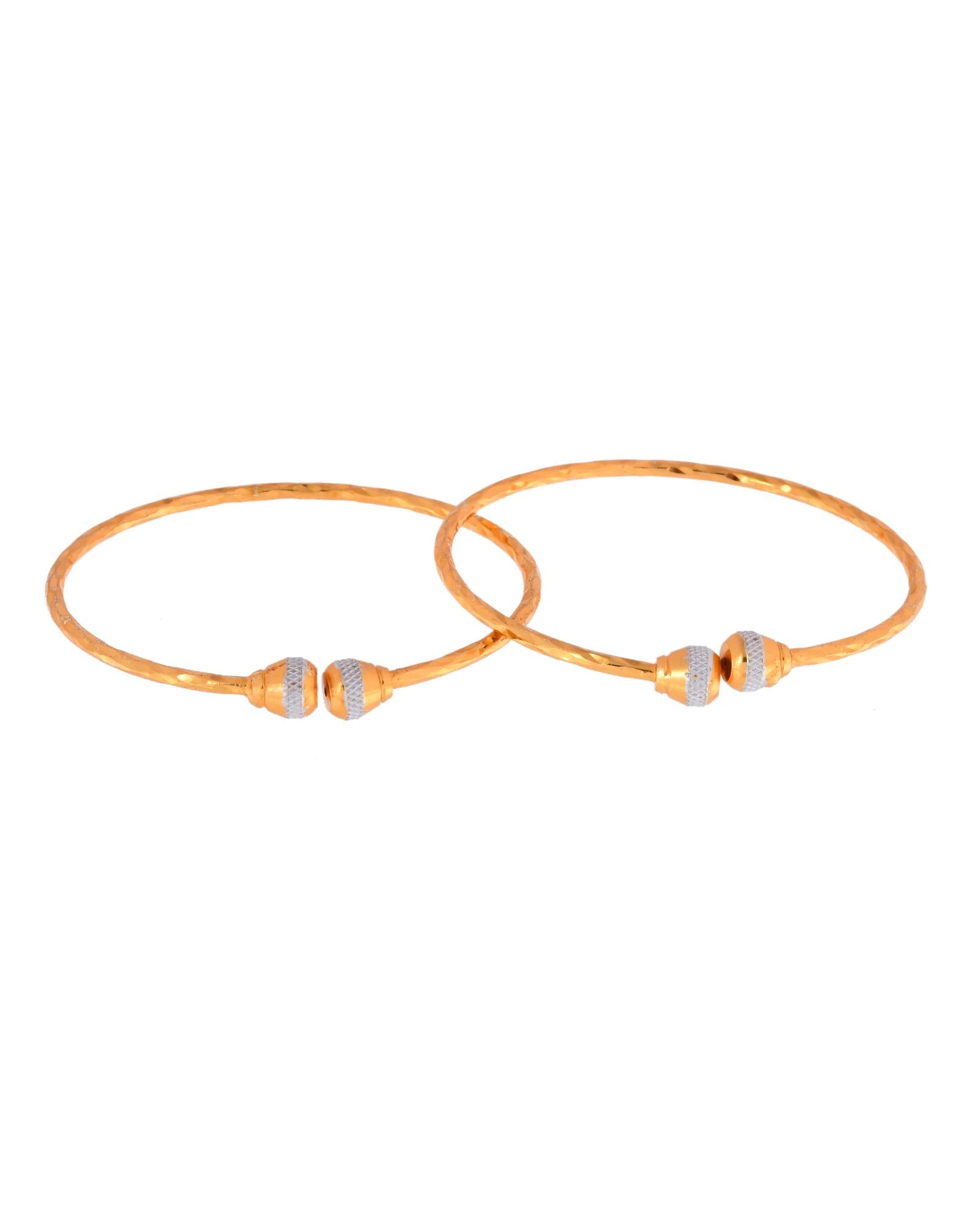 Jewels Nest Gold Plated Textured Finish Bangles Set For Women – Daily Wear | Grocsy