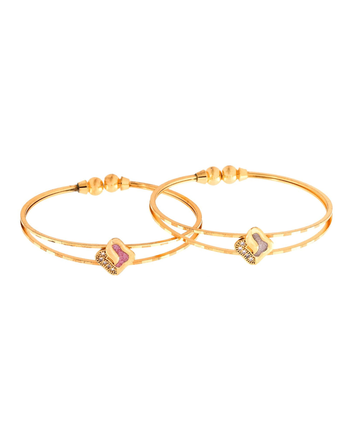 Jewels Nest Gold Plated Heart Design Bangles Set For Women – Daily & Party Wear | Grocsy