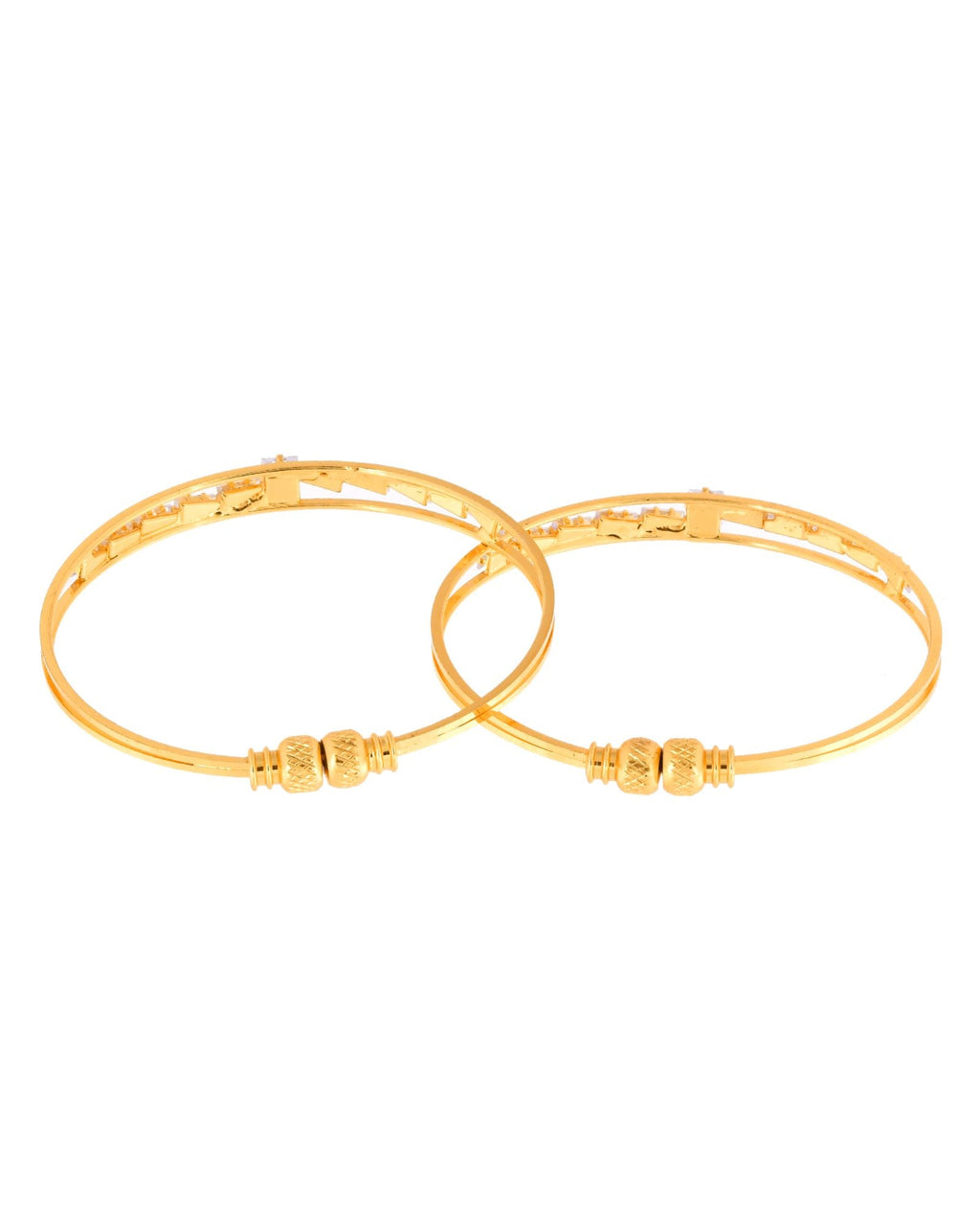 Jewels Nest Gold Plated Stone Studded Bangles Set For Women – Elegant Party Wear | Grocsy