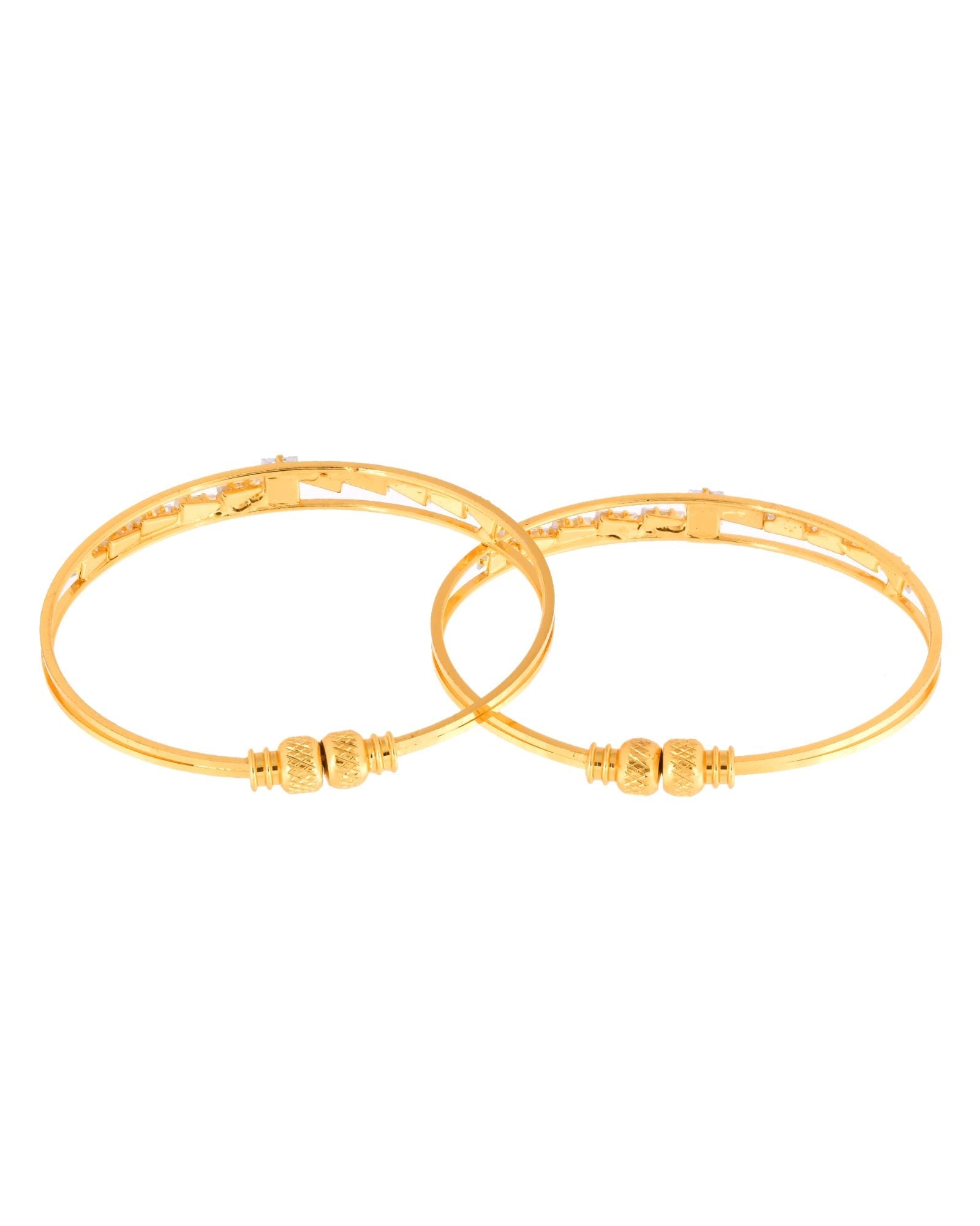 Jewels Nest Gold Plated Stone Studded Bangles Set For Women – Elegant Party Wear | Grocsy