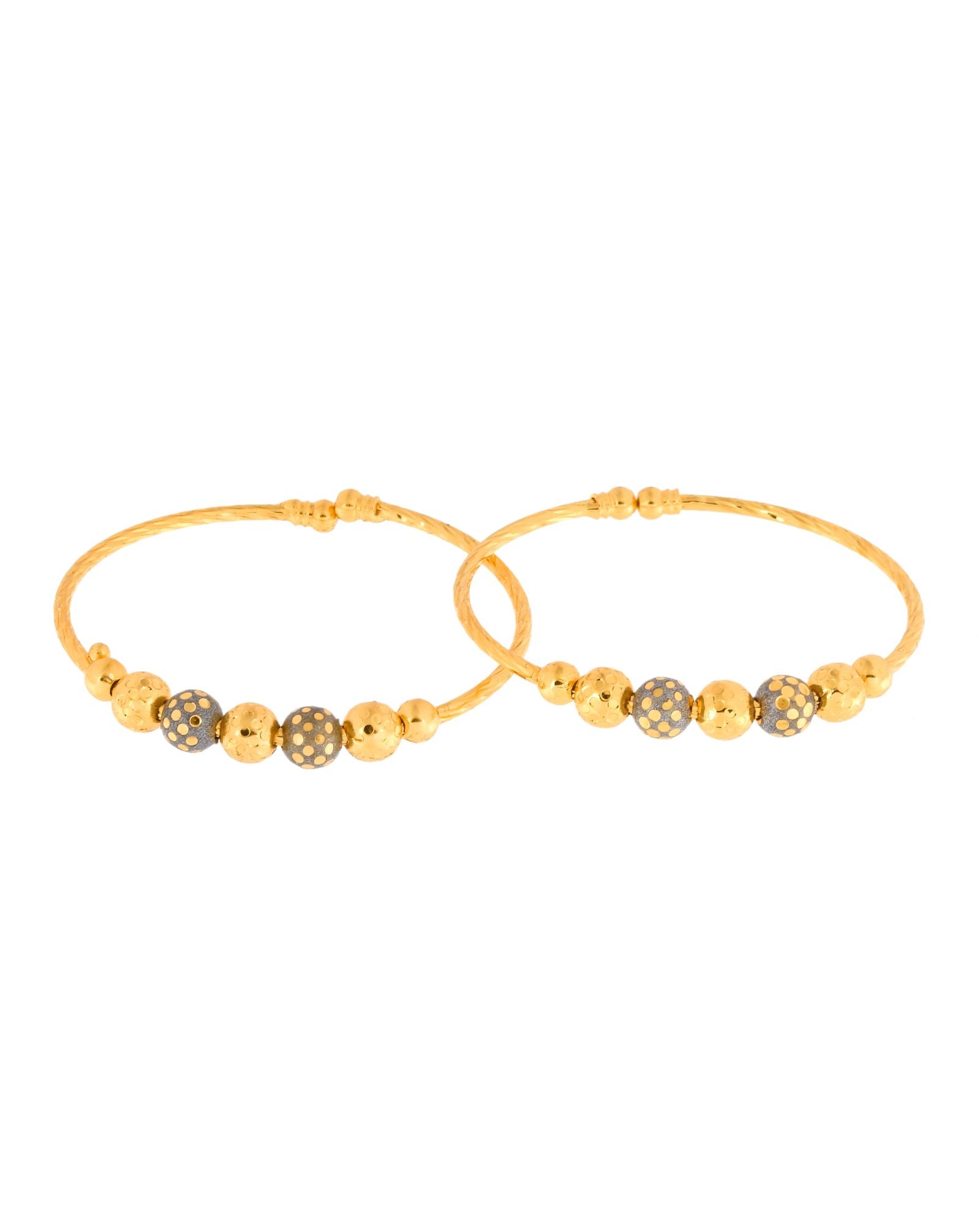 Jewels Nest Gold Plated Beaded Bangles Set For Women – Traditional Daily Wear | Grocsy