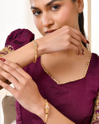 Jewels Nest Gold Plated Floral Design Bangles Set For Women – Festive & Traditional Wear | Grocsy
