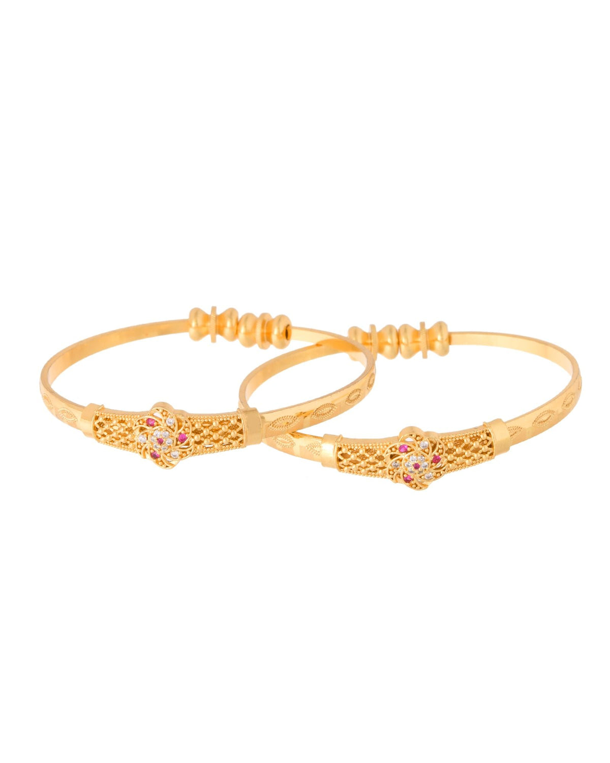 Jewels Nest Gold Plated Floral Design Bangles Set For Women – Festive & Traditional Wear | Grocsy