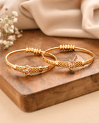 Jewels Nest Gold Plated Floral Design Bangles Set For Women – Festive & Traditional Wear | Grocsy