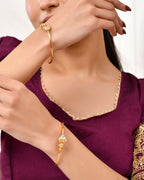 Jewels Nest Gold Plated Heart Design Bangles Set For Women – Elegant Festive Wear | Grocsy