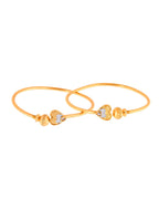 Jewels Nest Gold Plated Heart Design Bangles Set For Women – Elegant Festive Wear | Grocsy