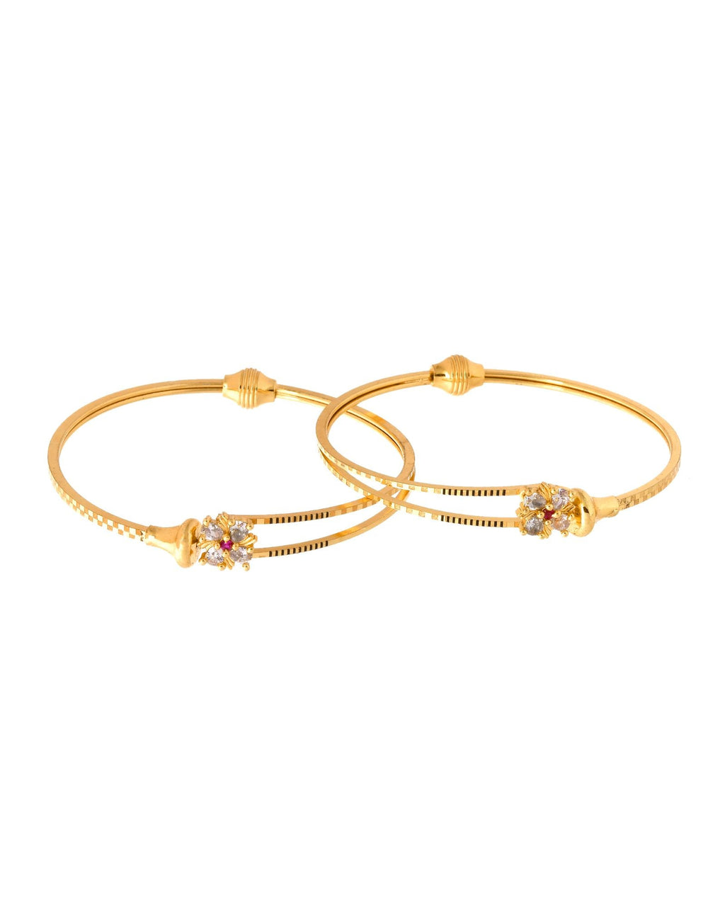 Jewels Nest Gold Plated Floral Stone Bangles Set For Women – Traditional Festive Jewellery | Grocsy