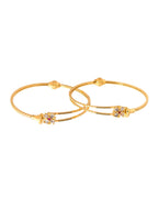 Jewels Nest Gold Plated Floral Stone Bangles Set For Women – Traditional Festive Jewellery | Grocsy