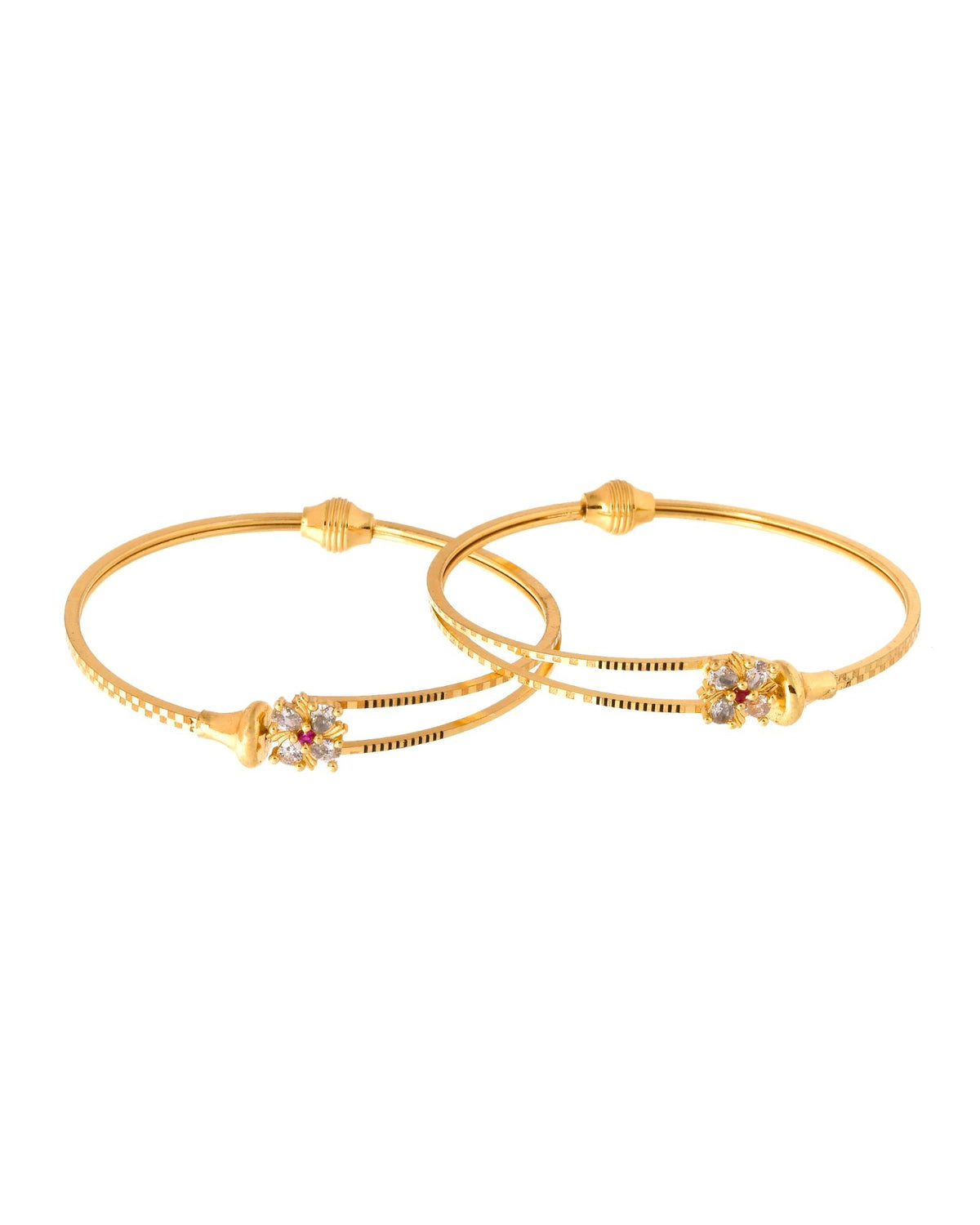Jewels Nest Gold Plated Floral Stone Bangles Set For Women – Traditional Festive Jewellery | Grocsy