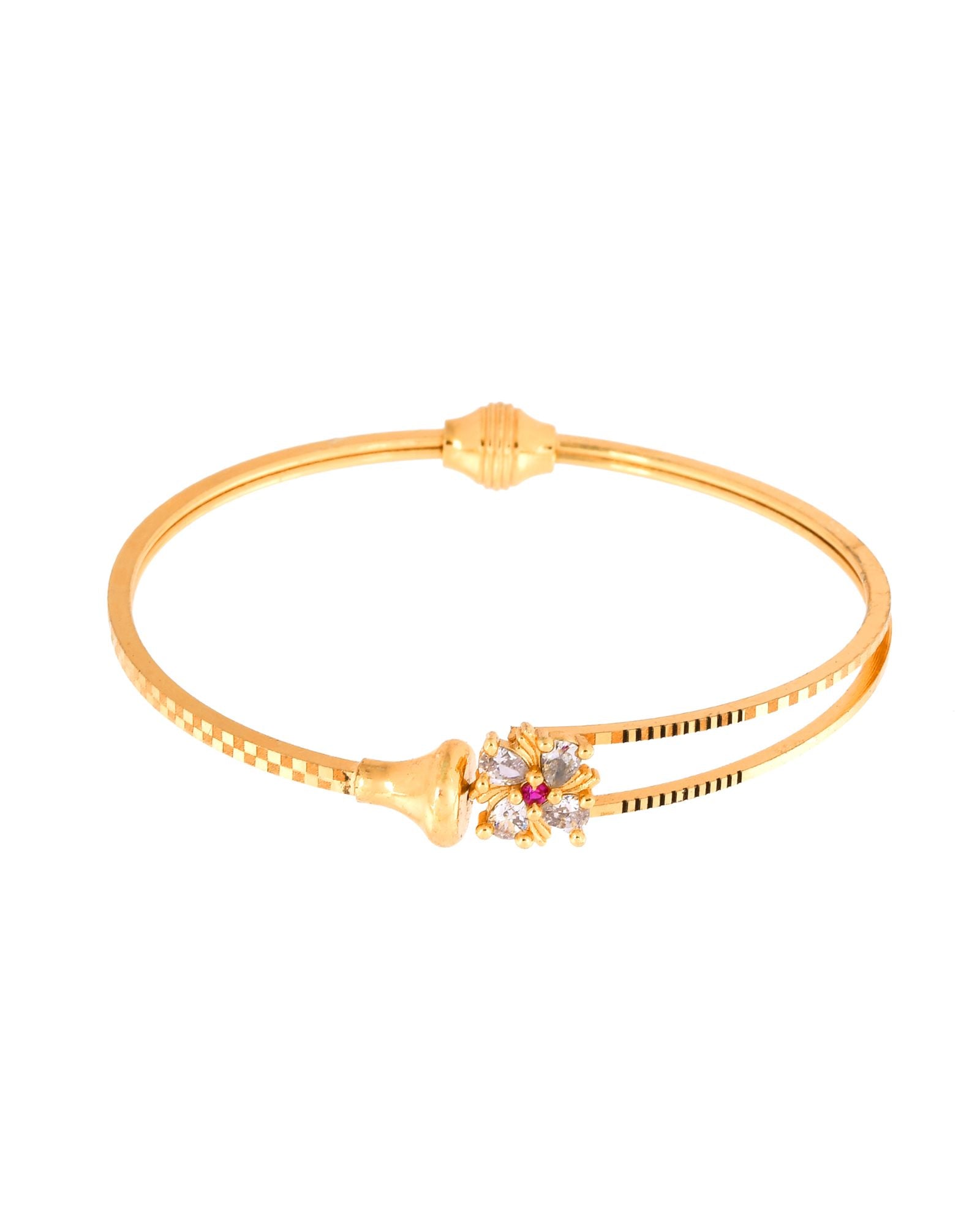 Jewels Nest Gold Plated Floral Stone Bangles Set For Women – Traditional Festive Jewellery | Grocsy