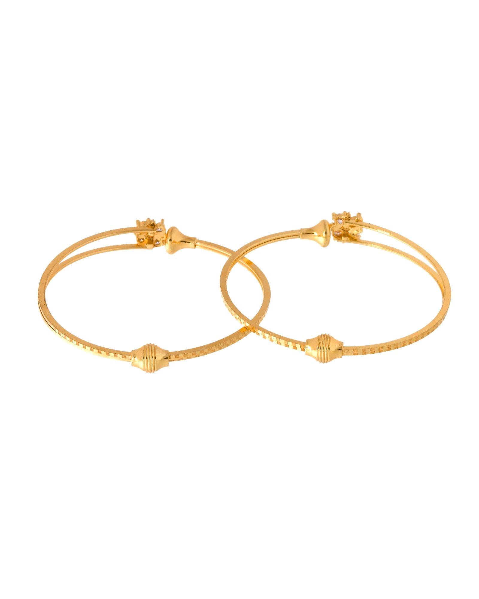 Jewels Nest Gold Plated Floral Stone Bangles Set For Women – Traditional Festive Jewellery | Grocsy
