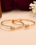 Jewels Nest Gold Plated Floral Stone Bangles Set For Women – Traditional Festive Jewellery | Grocsy