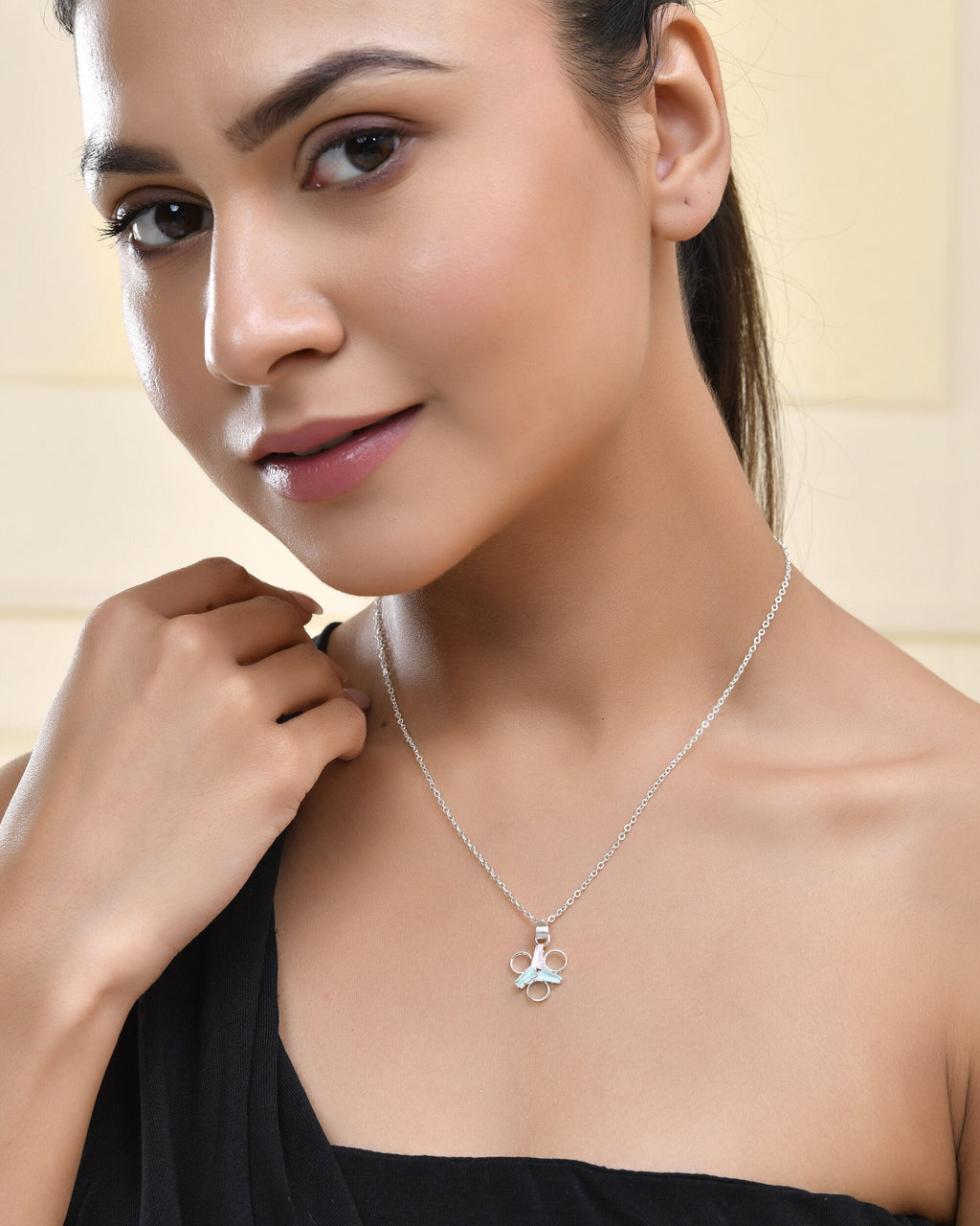 Jewels Nest Elegant Silver-Tone Butterfly Pendant Chain for Women & Girls | Grocsy