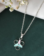 Jewels Nest Elegant Silver-Tone Butterfly Pendant Chain for Women & Girls | Grocsy