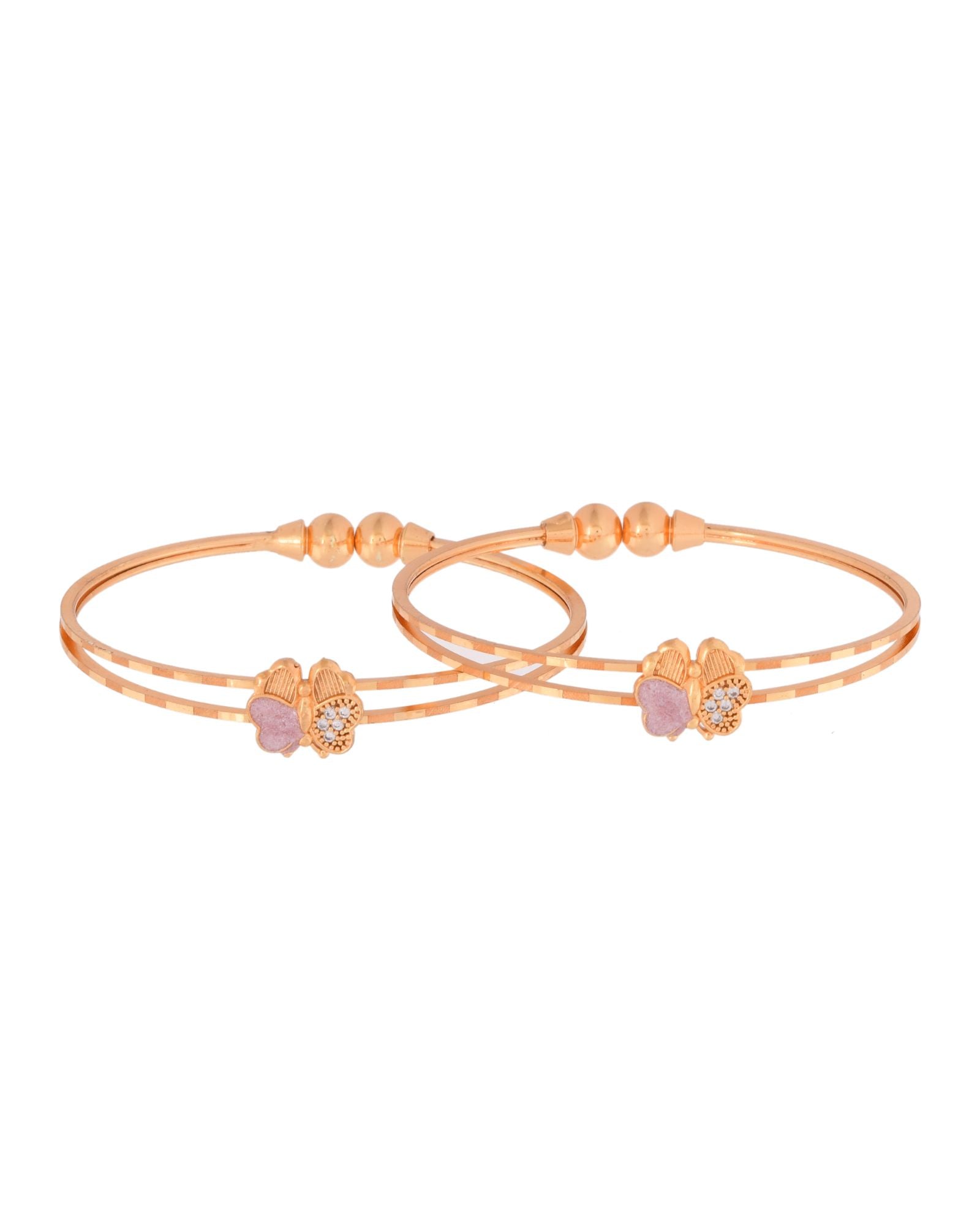 Jewels Nest Gold Plated Butterfly Design Bangles Set For Women – Elegant Festive Jewellery | Grocsy