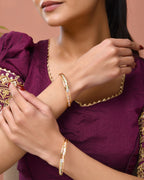 Jewels Nest Gold Plated Crystal Studded Bangles Set For Women – Elegant Festive Wear | Grocsy
