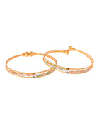 Jewels Nest Gold Plated Crystal Studded Bangles Set For Women – Elegant Festive Wear | Grocsy