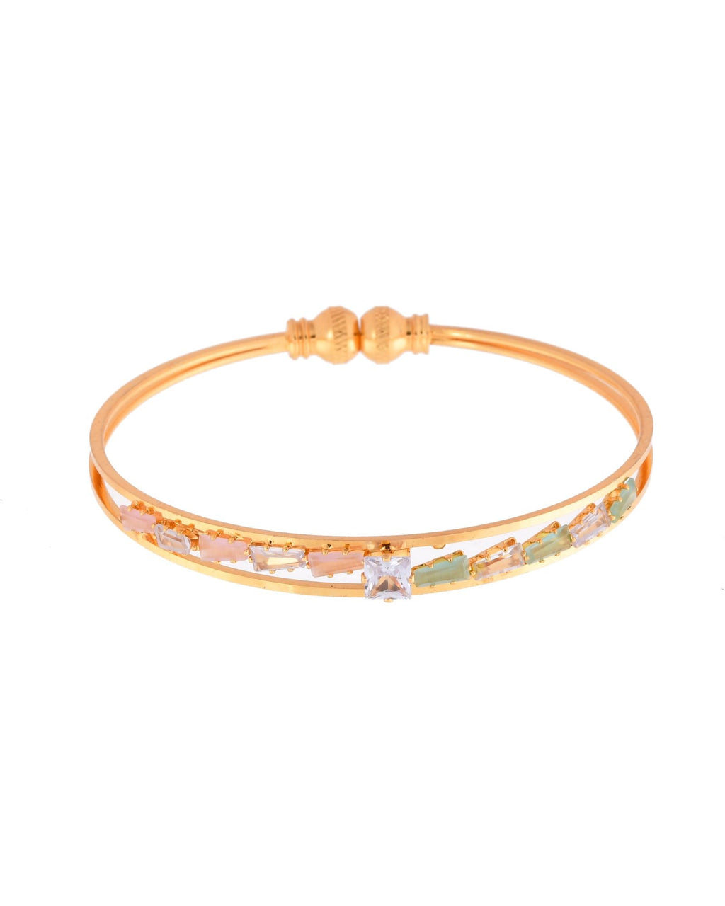 Jewels Nest Gold Plated Crystal Studded Bangles Set For Women – Elegant Festive Wear | Grocsy