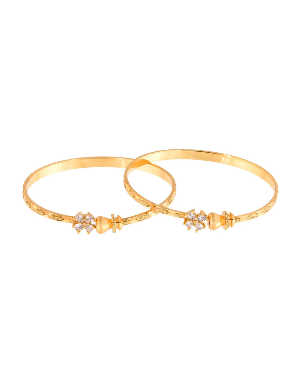 Jewels Nest Gold Plated Floral Crystal Bangles Set For Women – Elegant Party & Festive Wear | Grocsy