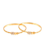 Jewels Nest Gold Plated Floral Crystal Bangles Set For Women – Elegant Party & Festive Wear | Grocsy