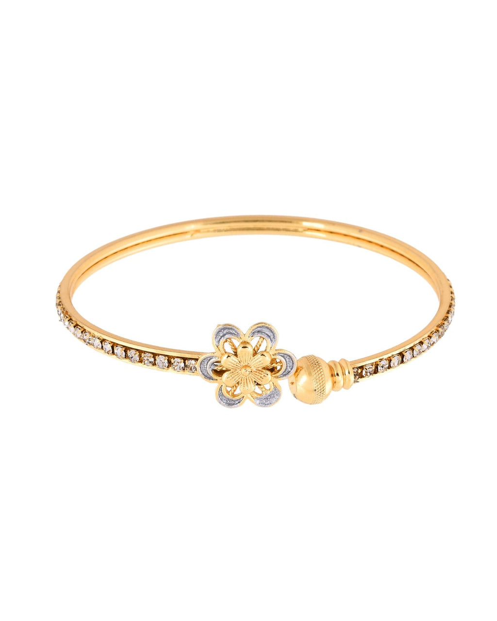 Jewels Nest Gold Plated Floral Stone Bangles Set For Women – Elegant Festive & Party Wear | Grocsy