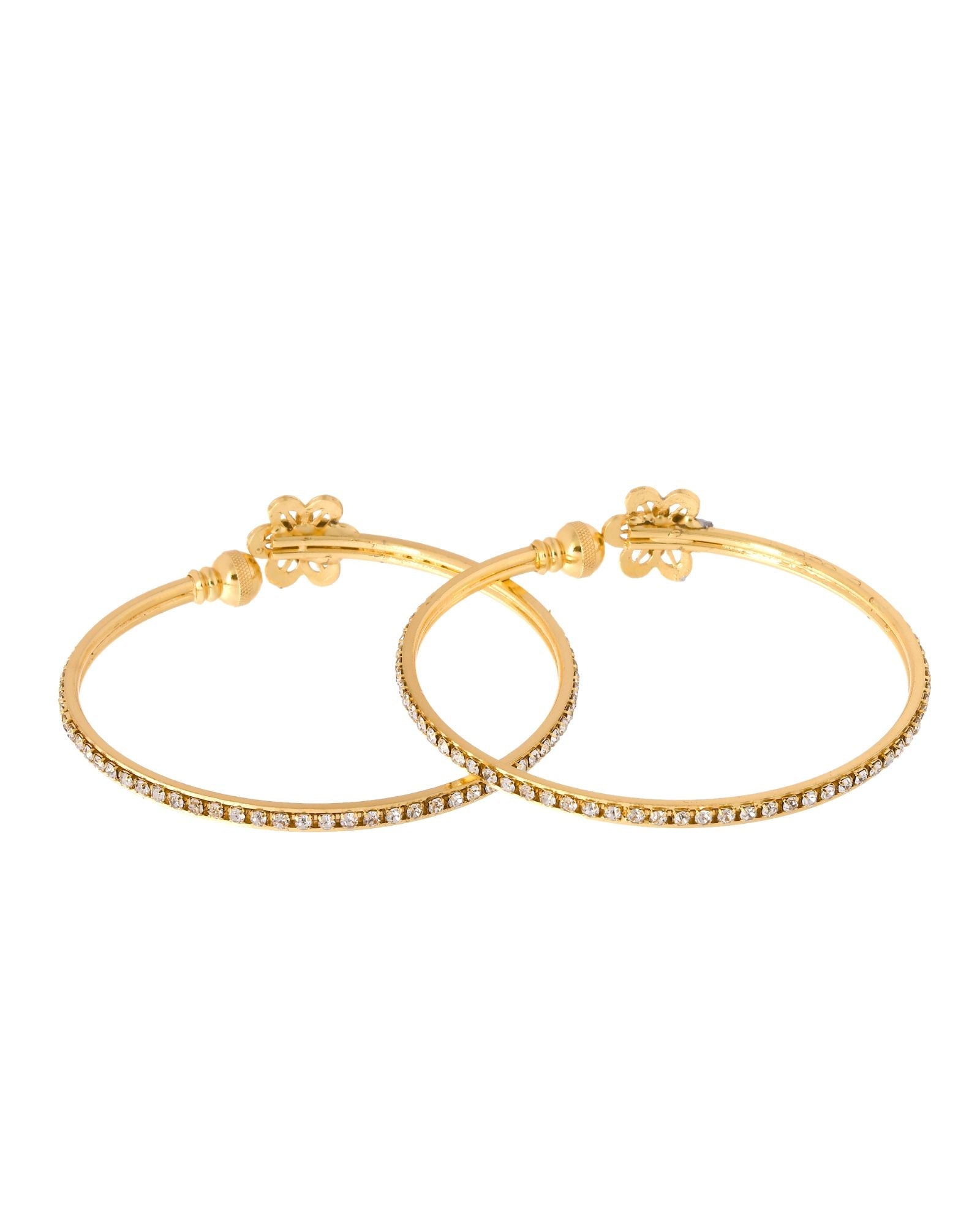 Jewels Nest Gold Plated Floral Stone Bangles Set For Women – Elegant Festive & Party Wear | Grocsy