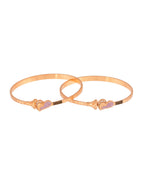 Jewels Nest Gold Plated Heart Design Bangles Set For Women – Elegant Party & Festive Wear | Grocsy