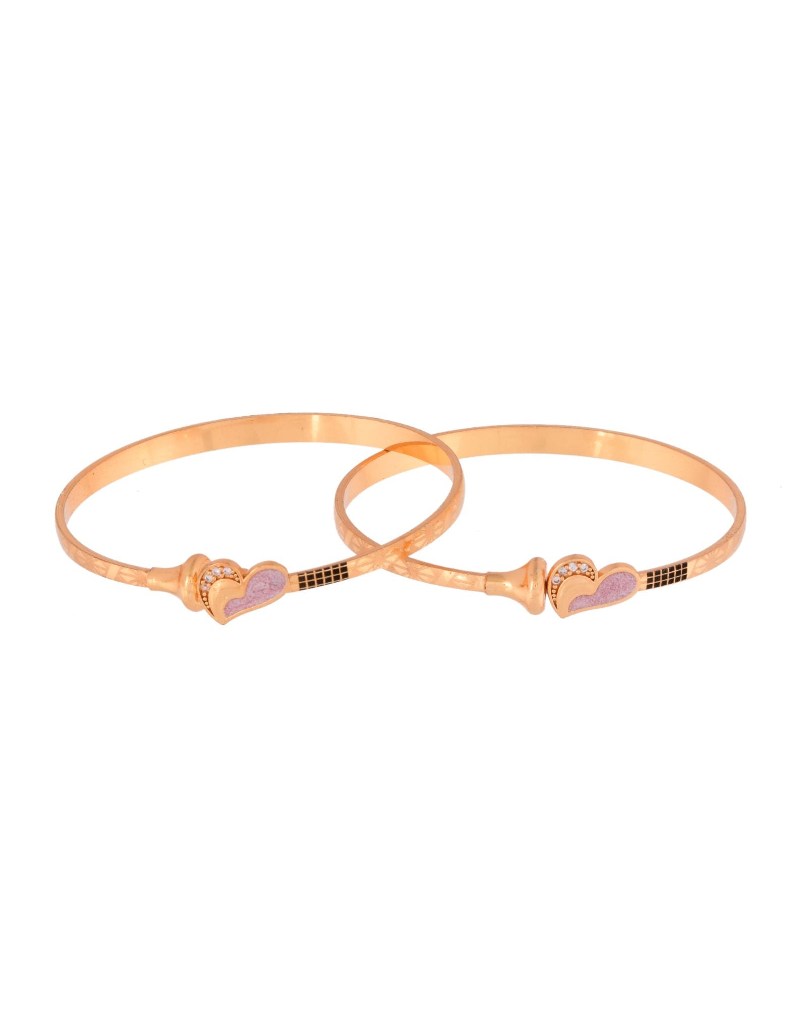 Jewels Nest Gold Plated Heart Design Bangles Set For Women – Elegant Party & Festive Wear | Grocsy