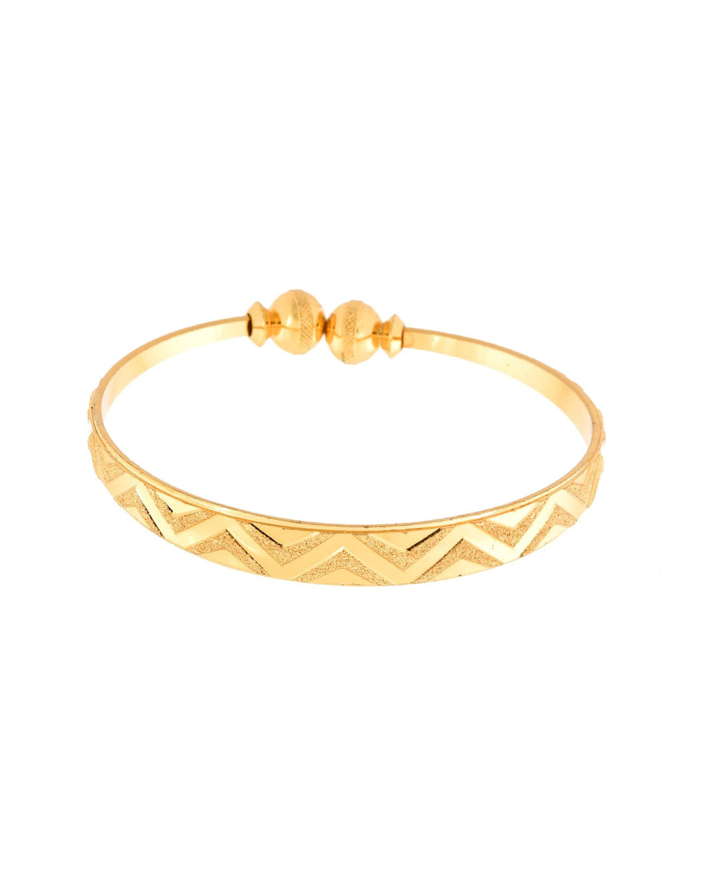 Jewels Nest Gold Plated Zig Zag Design Bangles For Women | Stylish & Lightweight Pair | Grocsy