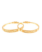 Jewels Nest Gold Plated Engraved Pattern Bangles For Women | Elegant Traditional Design Pair | Grocsy
