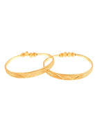 Jewels Nest Gold Plated Floral Engraved Bangles For Women | Classic Daily Wear Design Pair | Grocsy