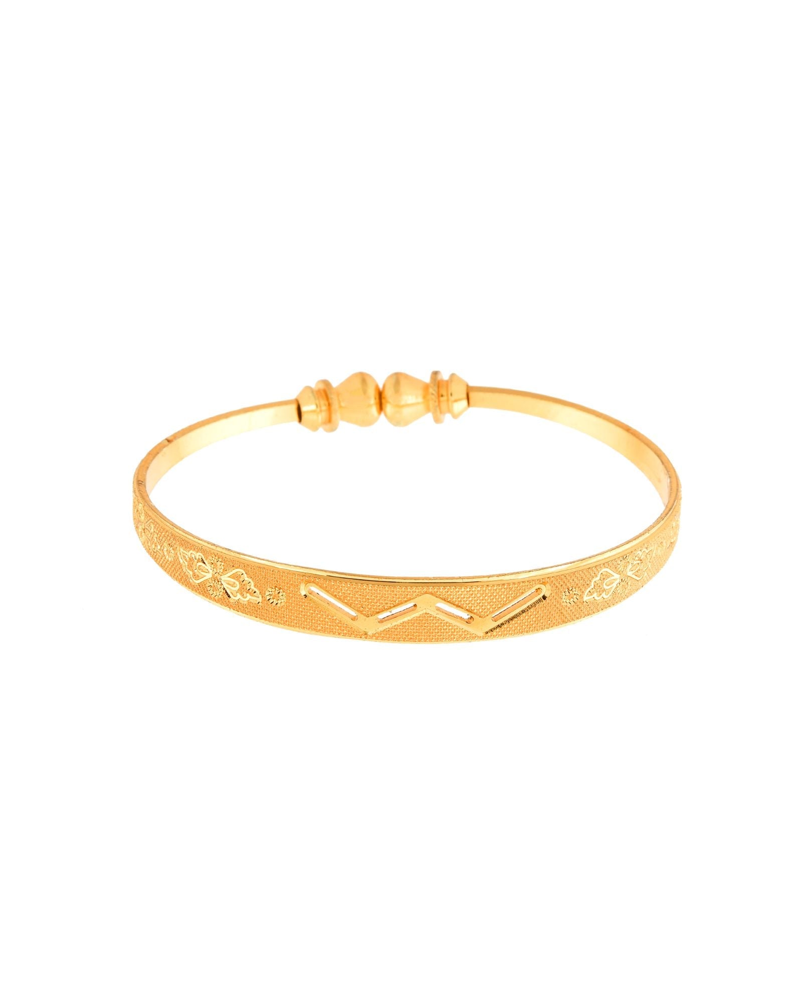 Jewels Nest Gold Plated Floral Engraved Bangles For Women | Classic Daily Wear Design Pair | Grocsy