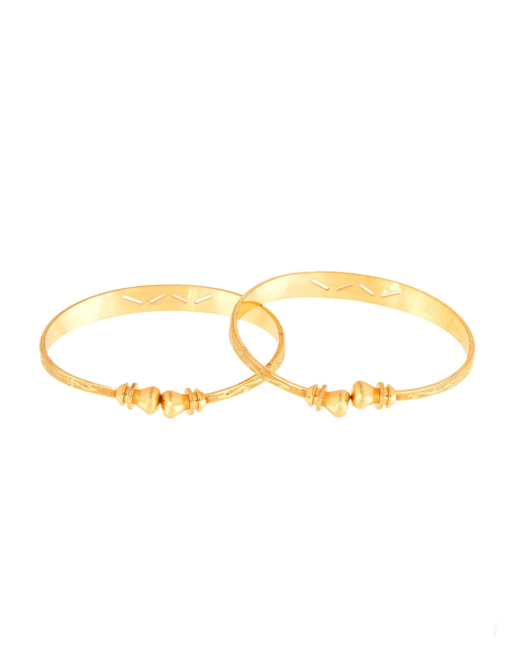 Jewels Nest Gold Plated Floral Engraved Bangles For Women | Classic Daily Wear Design Pair | Grocsy