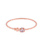 Jewels Nest Rose Gold Plated Floral Stone Bangles For Women | Elegant Daily Wear Pair | Grocsy