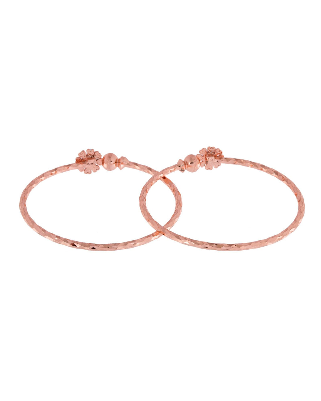 Jewels Nest Rose Gold Plated Floral Stone Bangles For Women | Elegant Daily Wear Pair | Grocsy