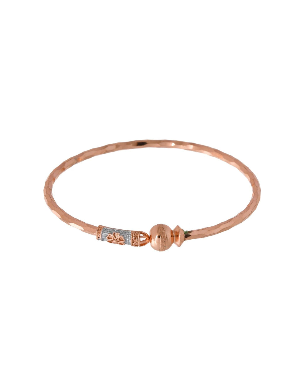 Jewels Nest Rose Gold Textured Finish Bangles For Women | Minimal Daily Wear Pair | Grocsy