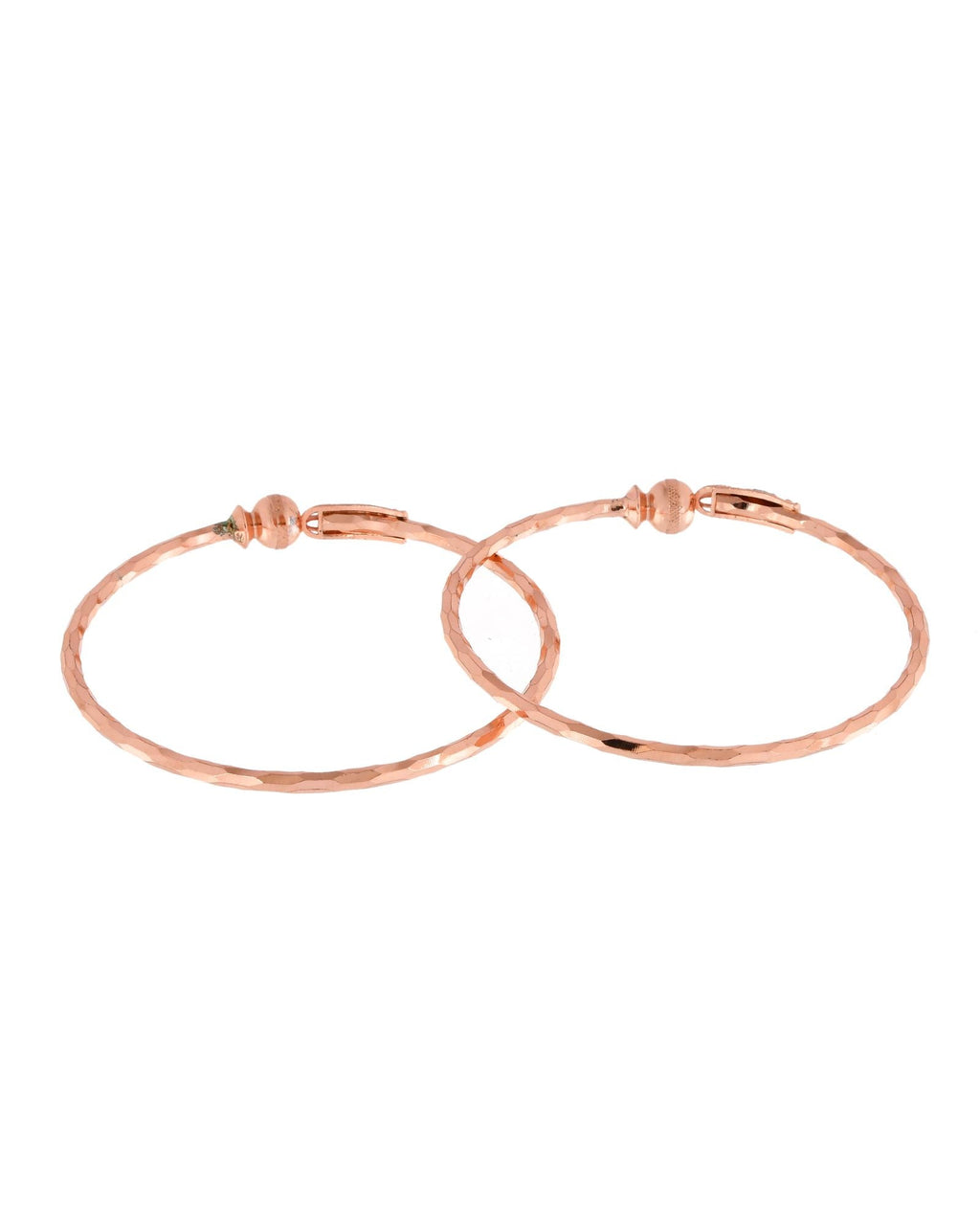 Jewels Nest Rose Gold Textured Finish Bangles For Women | Minimal Daily Wear Pair | Grocsy