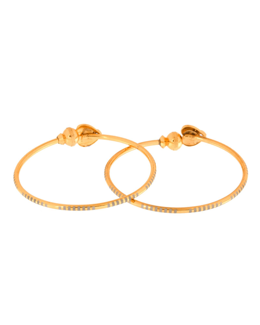 Jewels Nest Gold Finish Heart Motif Bangles For Women | Elegant Daily Wear Pair | Grocsy