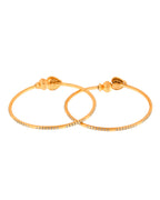 Jewels Nest Gold Finish Heart Motif Bangles For Women | Elegant Daily Wear Pair | Grocsy