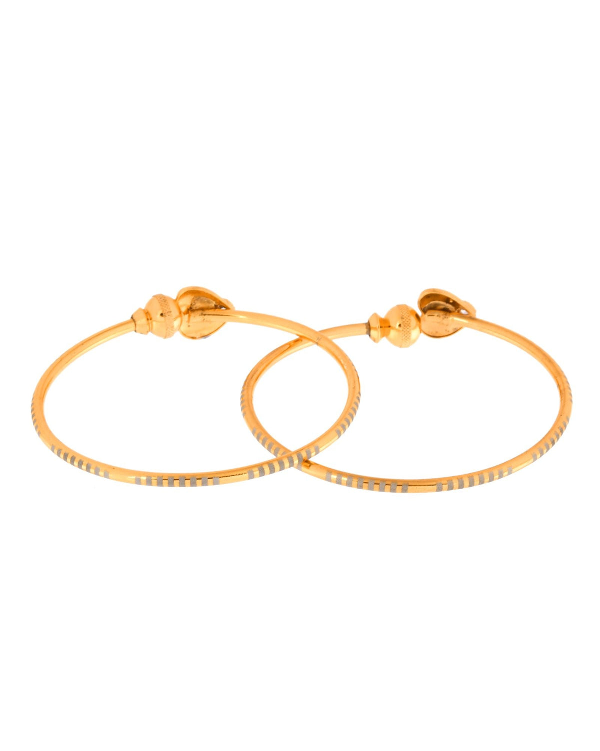 Jewels Nest Gold Finish Heart Motif Bangles For Women | Elegant Daily Wear Pair | Grocsy