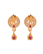 Jewels Nest Gold-Plated Circular Pendant Necklace With Matching Stud Earrings For Women | Grocsy
