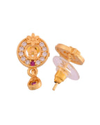 Jewels Nest Gold-Plated Circular Pendant Necklace With Matching Stud Earrings For Women | Grocsy