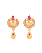 Jewels Nest Gold-Plated Traditional Pendant Necklace Set With Matching Earrings For Women | Grocsy