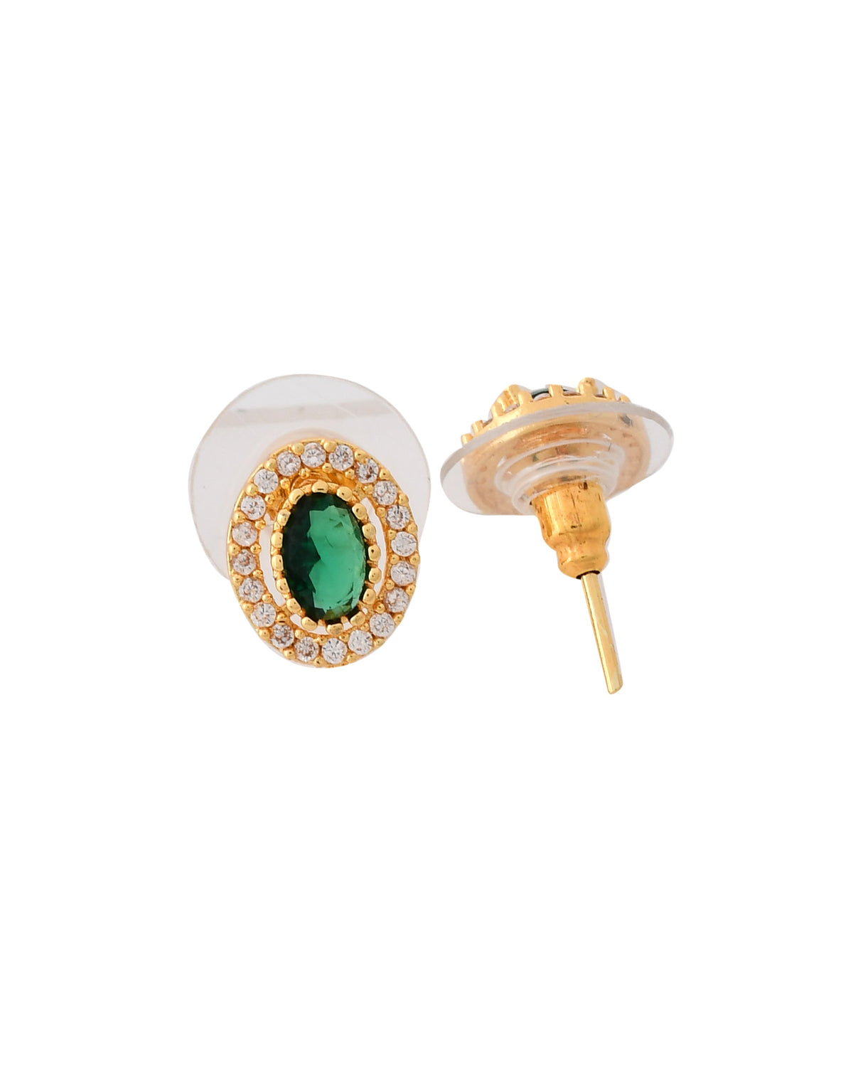 Jewels Nest Elegant Gold-Polished Green Stone Earring & Pendant Set – Royal Jewelry for Women | Grocsy