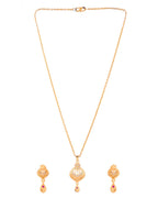 Jewels Nest Gold-Plated Floral Pendant Necklace Set With Matching Drop Earrings For Women | Grocsy