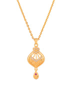 Jewels Nest Gold-Plated Floral Pendant Necklace Set With Matching Drop Earrings For Women | Grocsy