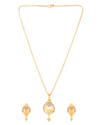 Jewels Nest Gold-Plated Heart Motif Pendant Necklace Set With Matching Earrings For Women | Grocsy